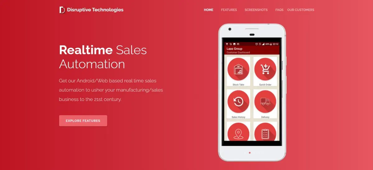 Homepage of the Disruptive Technologies website